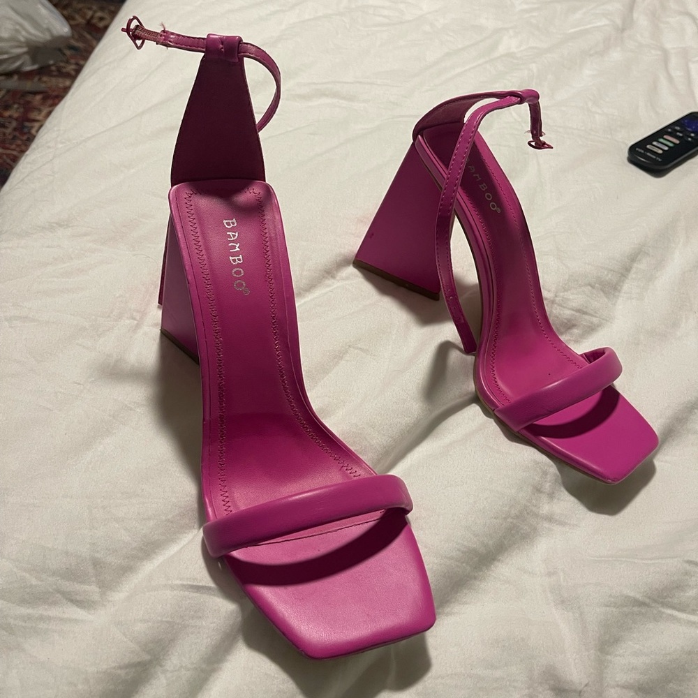 Hot Pink Triangle Heels